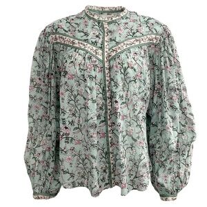 Isabel Marant‎ Étoile Almond Green Cotton Salika Blouse size 38 cotton